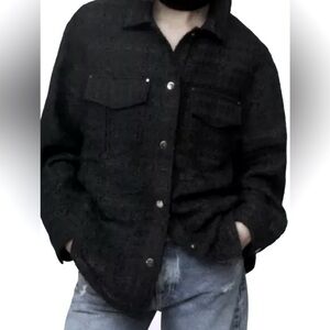 Zara TEXTURED WEAVE OVERSIZED WOOL BLEND JACKET